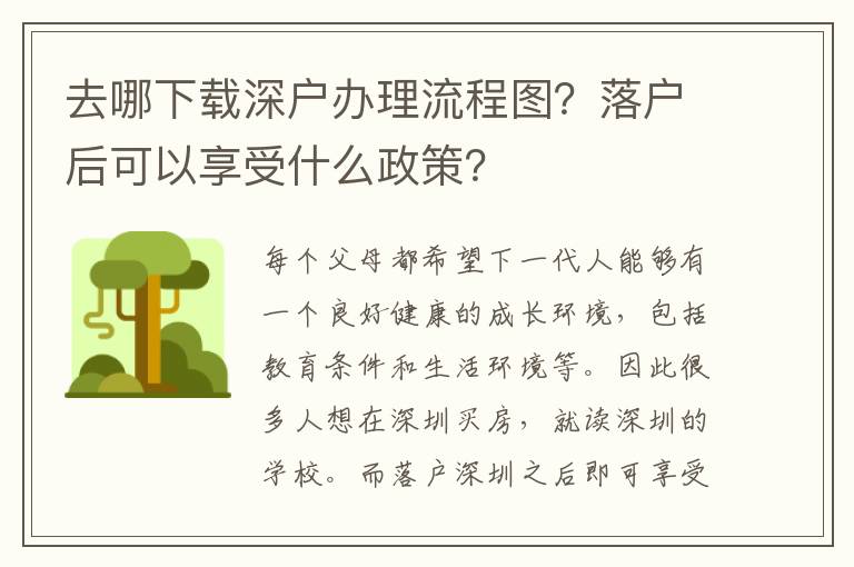 去哪下載深戶辦理流程圖？落戶后可以享受什么政策？